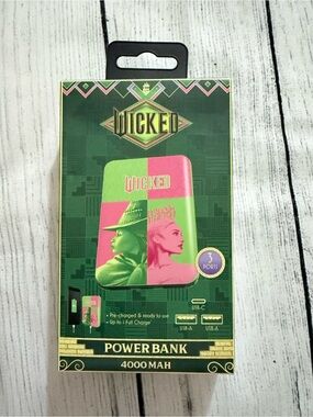 Wicked 4000mAh Pink & Green Power Bank Portable Charger